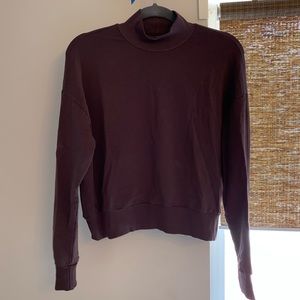 brown mock neck sweater